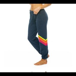 Aviator Nation Heather Navy Neon Chevron Sweatpants